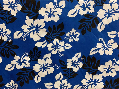 South Pacific Islander Flowers - Polynesian Fabric - Hibiscus Floral Design, Hawaiian - Sold by the Yard - Polyester Gabardine Fabric 60" | Gtex Fabrics