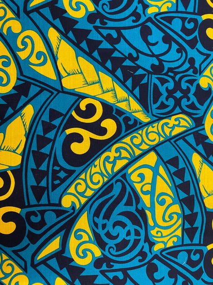 Polynesian Fabric -Tapa Fabric, New Design, Tribal, Samoan, Fiji, Island Fabric - Sold by the Yard -100% Cotton Lt Bark Cloth -Doby Cotton | Gtex Fabrics