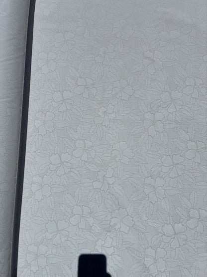 Hibiscus & Leaf Fabric – White on White Poly Cotton Blend Fabric, 44” Wide Tropical Island Print by the Yard