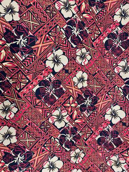 GTEX Collection - Polynesian Fabric -Tapa Fabric, Block Print, Floral Island Fabric - Sold by the Yard - 100% Cotton Fabric 45" - New Design | Gtex Fabrics