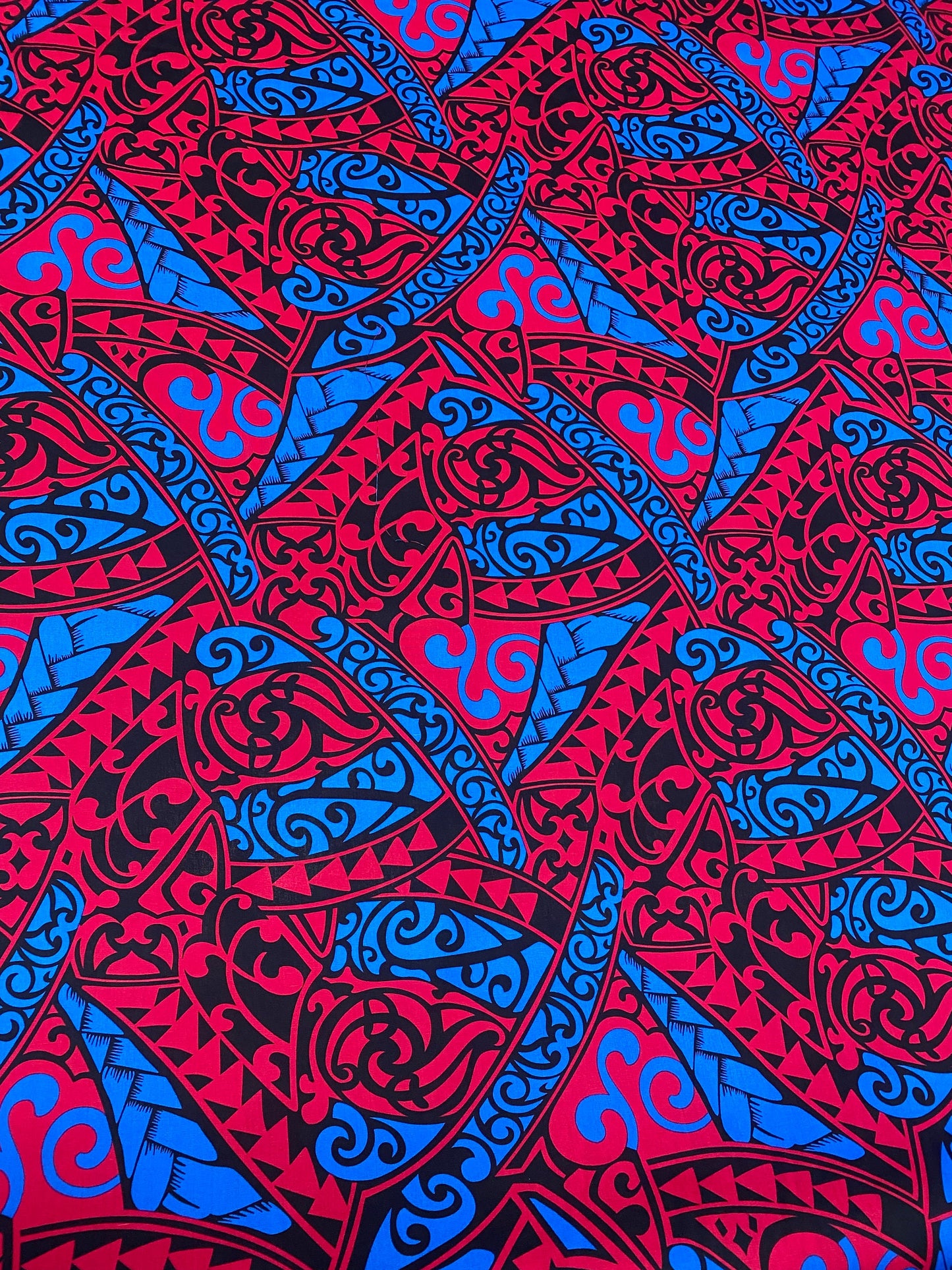 Polynesian Fabric - Fusion Tribal Tattoo, Samoan, Tongan, Island Fabric - Sold by the Yard - 100% Cotton Fabric 45" - New Design  | Gtex Fabrics