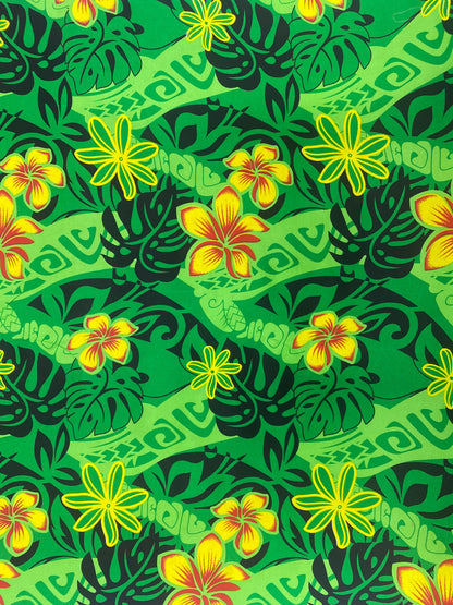 Roll, Bolt - Polynesian Elegance: 36" Polyester Fabric with Poly Cotton Feel– Tropical and Floral Fusion- Made In Thailand - Wholesale Price | Gtex Fabrics