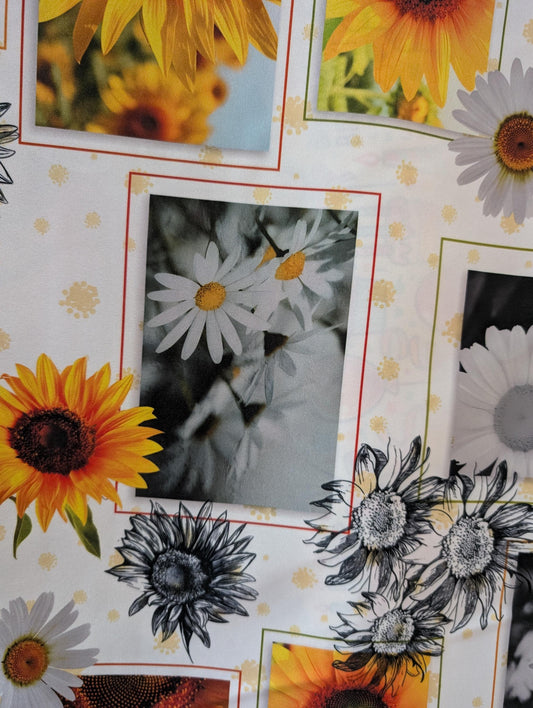 High Quality "58" Wide Mini Matt Fabric – Spring Season, Fall Season, Sunflower Design - Vibrant Colors - Sold By The Yard | Gtex Fabrics