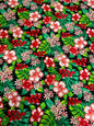 GTEX Collection A200- Polynesian Floral Fabric - Plumeria Hawaiian Flowers All over Fabric Design - Sold by the Yard - Rayon Fabric 45"  | Gtex Fabrics
