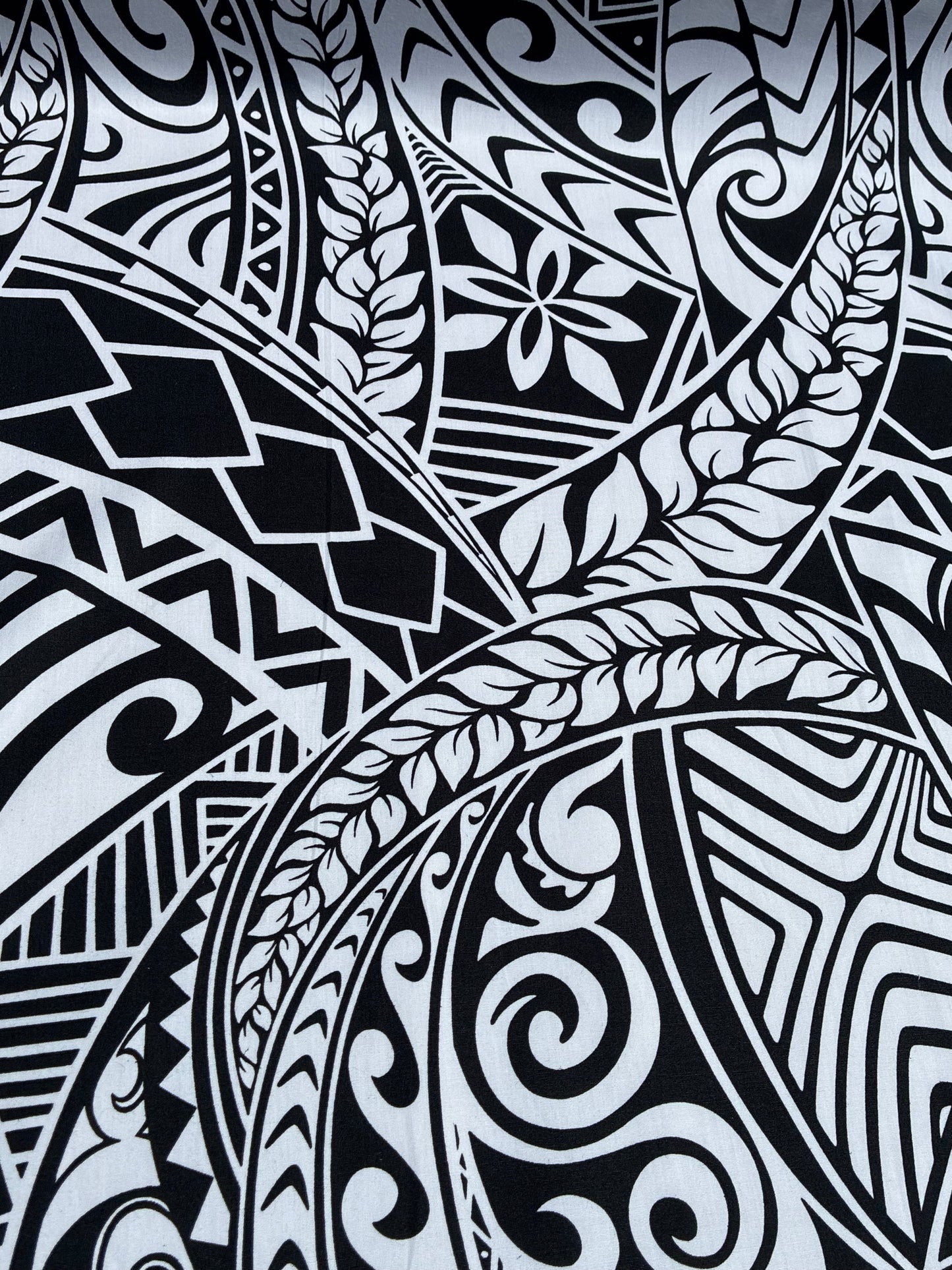 New Polynesian Tribal Tapa Tattoo Fabric Black and White 100% Cotton Fabric, 44” Wide Island Print by the Yard