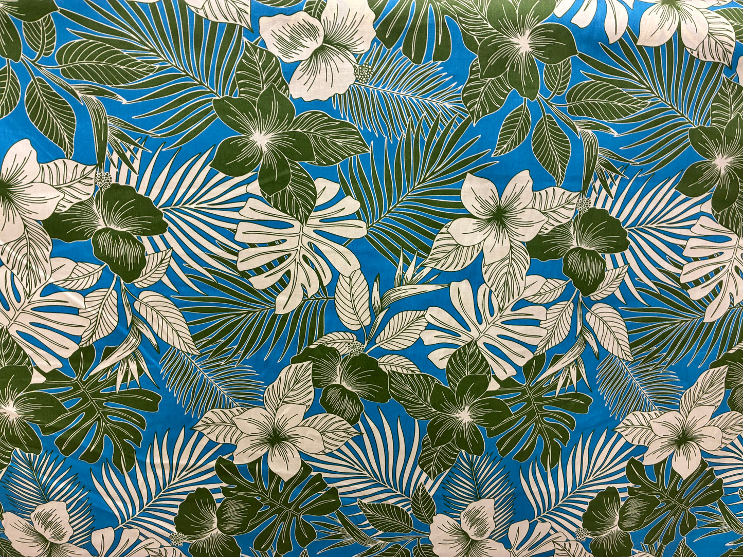 New Hawaiian Tropical Print Fabric – Blue 100% Cotton Fabric, 44” Wide Floral Island Print by the Yard