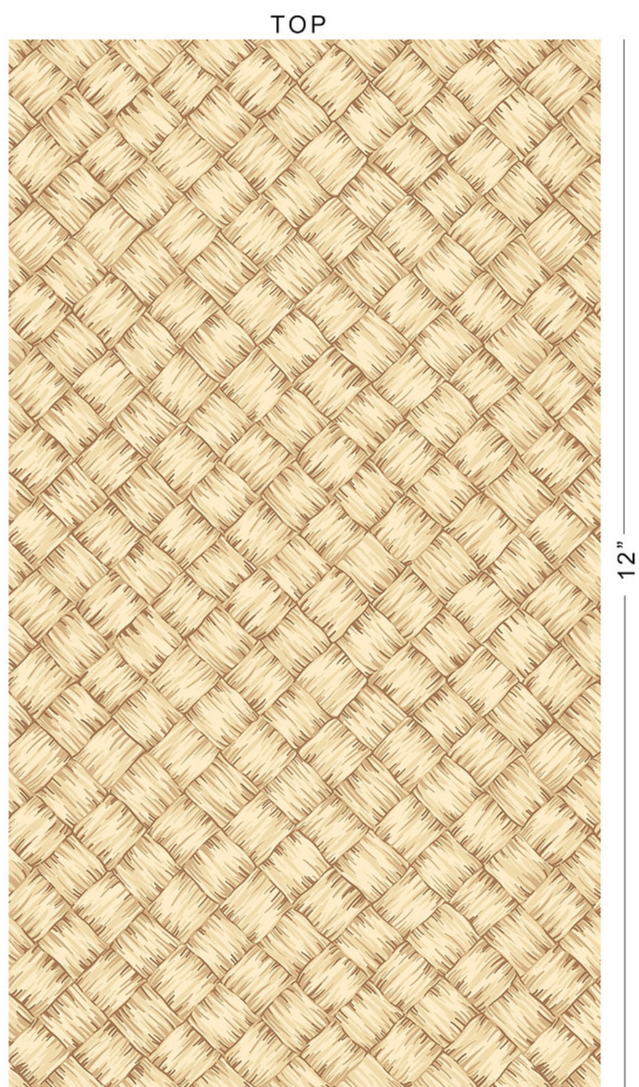 Hawaiian Lauhala & Raffia Mat Pattern Poly-Cotton Fabric – Tropical Woven Straw Print for Apparel & Decor