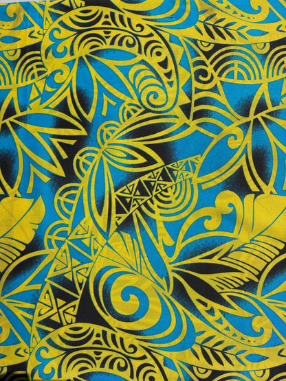 Deluxe Edition- Polynesian Elegance: 36" Polyester Fabric with Poly Cotton Feel – Tribal & Tatoo - Wholesale Price " | Gtex Fabrics