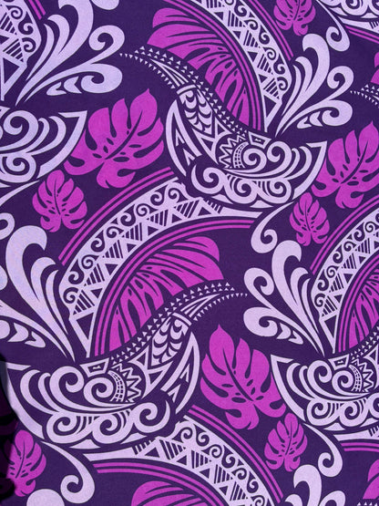 Polynesian Tribal Fabric – 45” Wide | Lightweight Soft Poly Cotton Feel | Sold by Yard or Roll | Made in Thailand | Island Design| Wholesale   | Gtex Fabrics