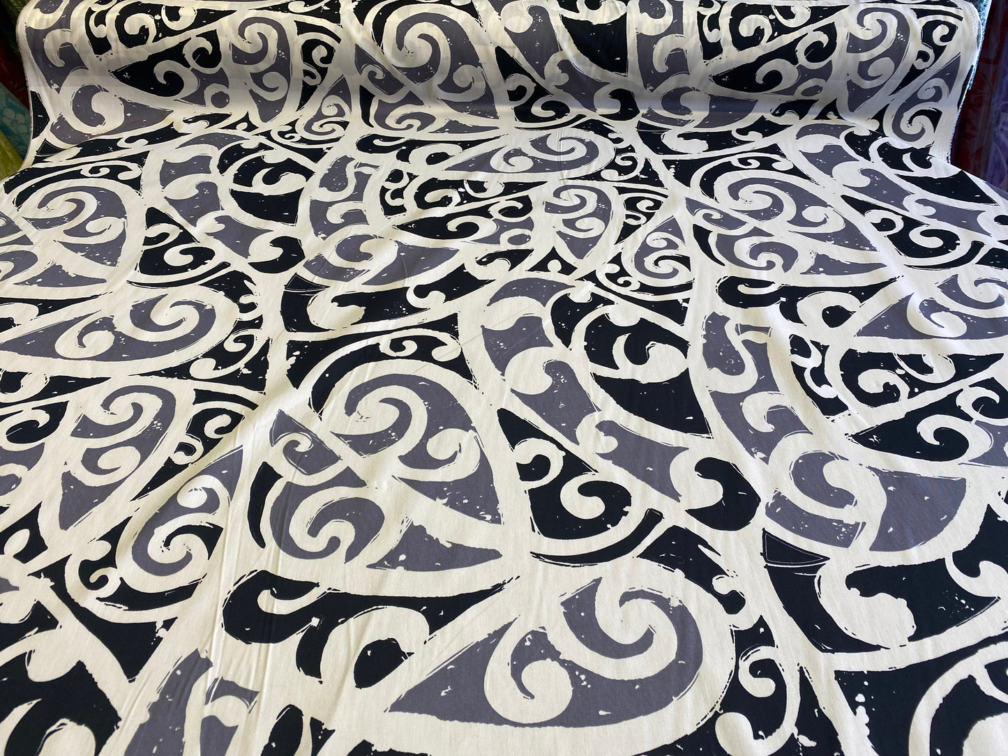 GTEX Collection - Island Print Tropical Hawaiian Tribal Polynesian Print 100% Cotton Fabric 45" Sold By The Yard  | Gtex Fabrics
