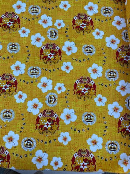 GTEX Collection B600 - Polynesian Tapa Fabric, Island Fabric, High Quality Vibrant New Design, Tonga Island Fabric, Seal of Tonga, Tradition | Gtex Fabrics