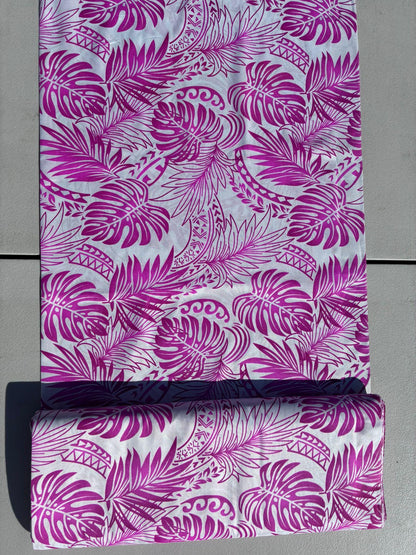 Gtex Collection- Polynesian Elegance: 36" Polyester Fabric with Poly Cotton Feel – Monstera Plant Design - Vibrant Colors - Wholesale Price | Gtex Fabrics