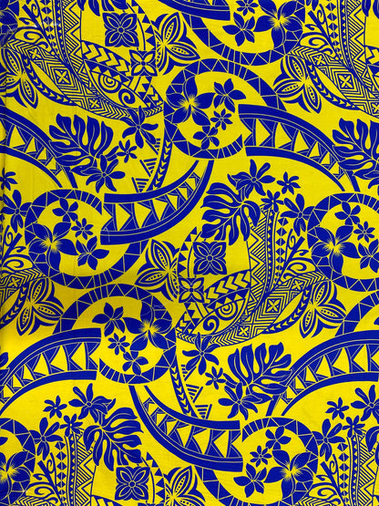 GTEX Collection - Polynesian Fabric -Monstera Leaf, Tribal Elements, Island Fabric - Sold by the Yard - 100% Cotton Fabric 45" - New Design | Gtex Fabrics
