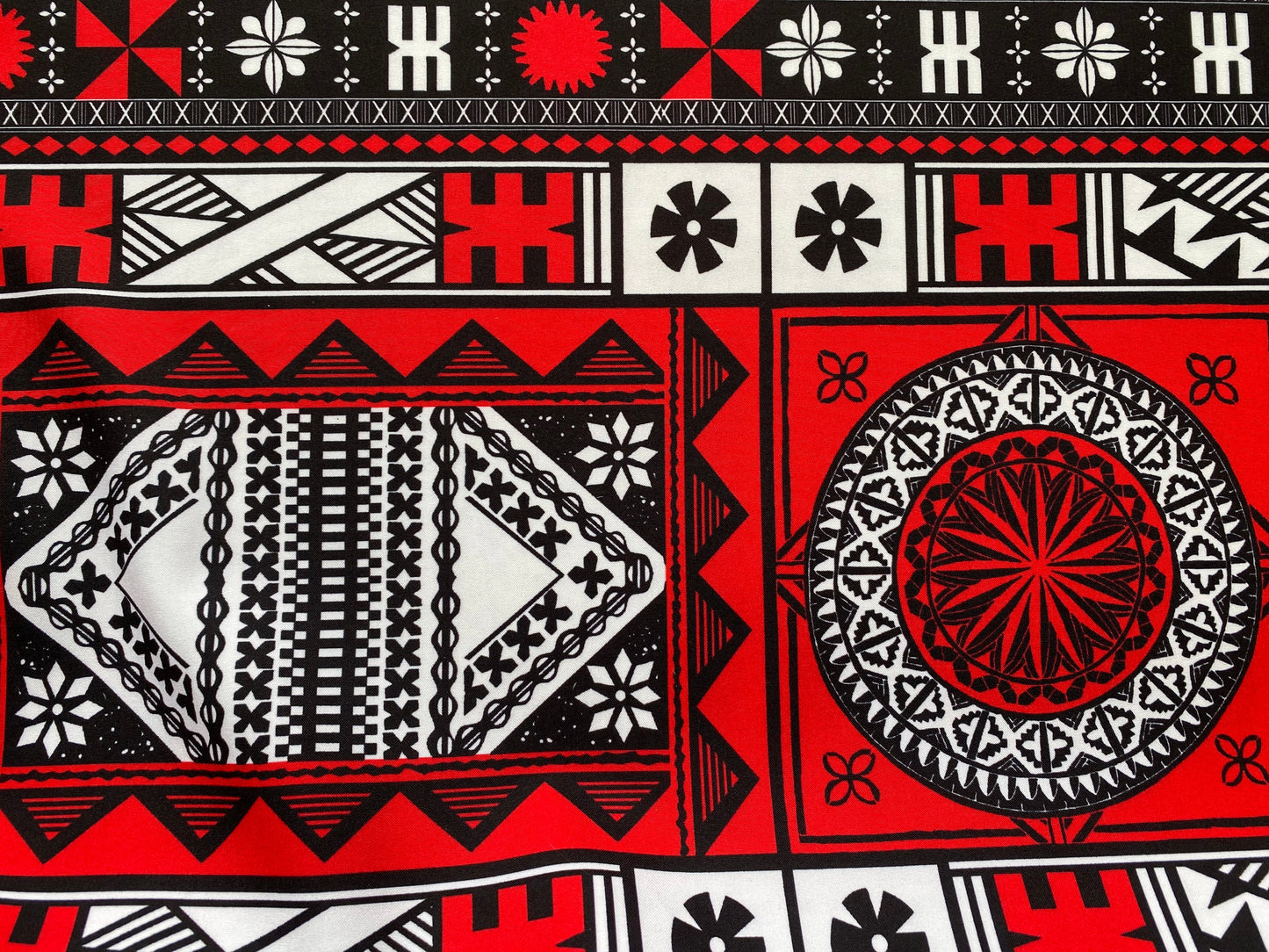 New Fijian Tapa Block Print Fabric - Polynesian Design - Peach Skin Fabric- by the Yard 58" Wide - Fiji Material |Solid Medium Satin Fabric, Charmeuse, Costume, Lining, Décor, Apparel & Fashion Fabric | Gtex Fabrics
