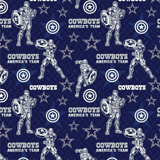 Official NFL Dallas Cowboys Captain America Cotton Craft Fabric 100% Cotton Fabric HD 45"  Football Teams | Gtex Fabrics