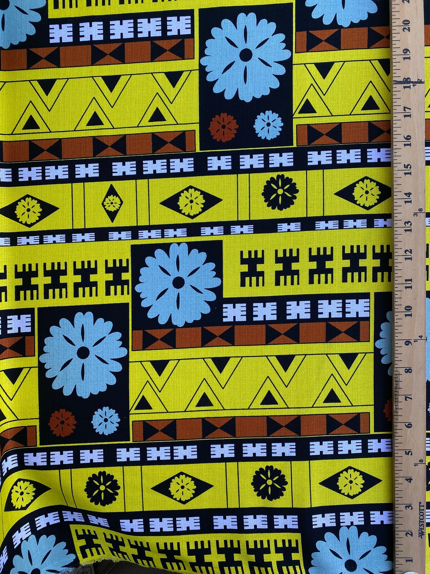 GTEX Collection B700 - Polynesian Tapa Fabric, Block Print Design, Island Fabric, High Quality Vibrant New Design, Traditional - Bark Cloth