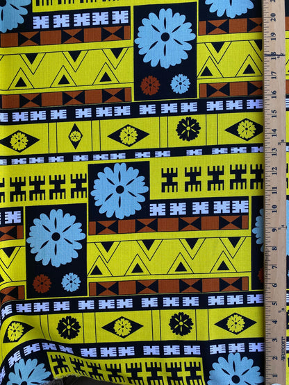 GTEX Collection B700 - Polynesian Tapa Fabric, Block Print Design, Island Fabric, High Quality Vibrant New Design, Traditional - Bark Cloth