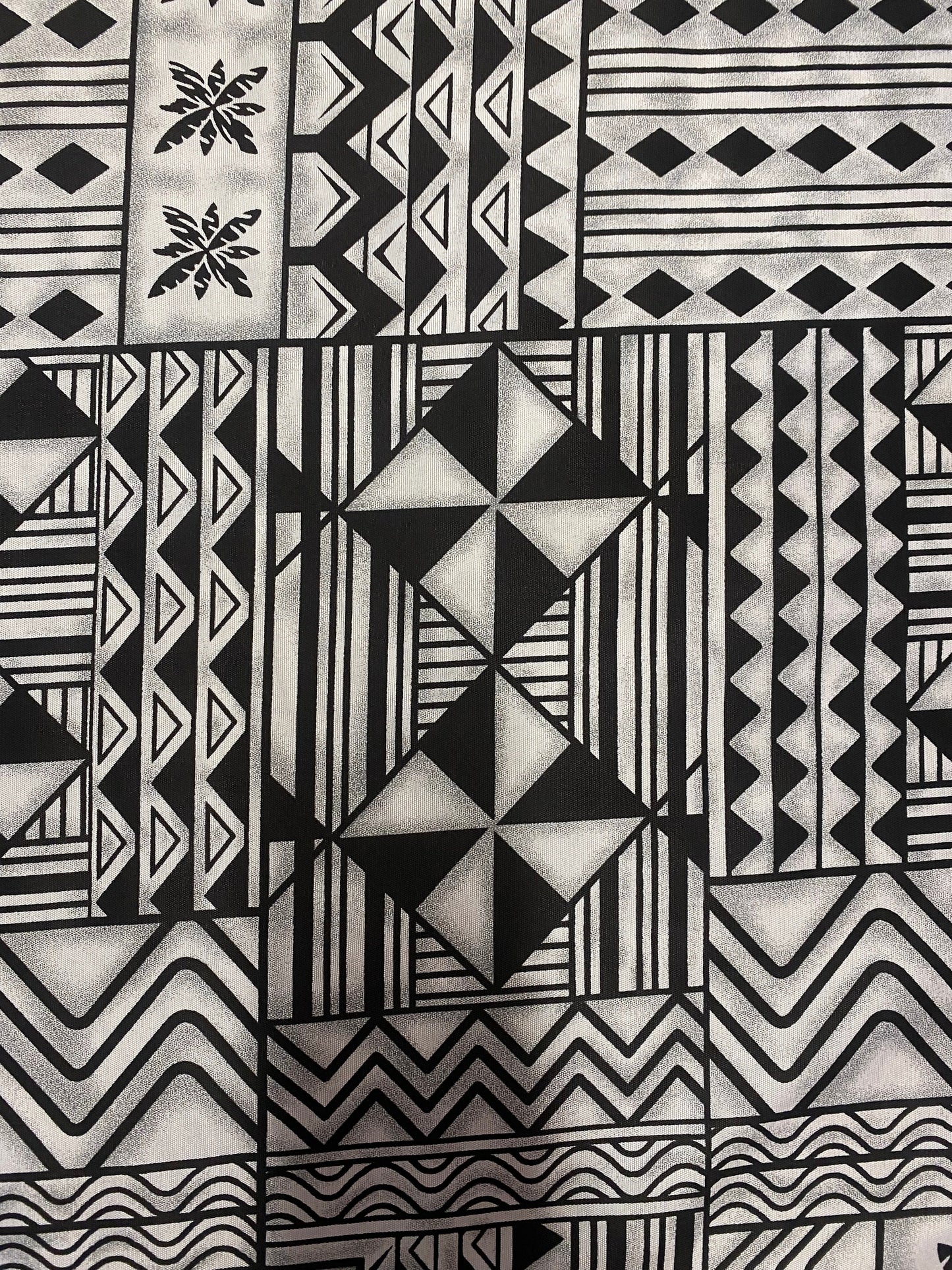 Polynesian Elegance: 36" Polyester Fabric with Poly Cotton Feel– Tribal and Floral Fusion  Tapa Block Print- Made In Thailand - Low Price  | Gtex Fabrics