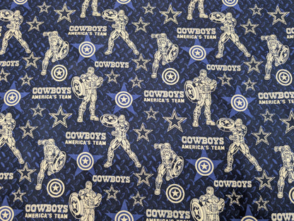 Official NFL Dallas Cowboys Captain America Cotton Craft Fabric 100% Cotton Fabric HD 45"  Football Teams | Gtex Fabrics
