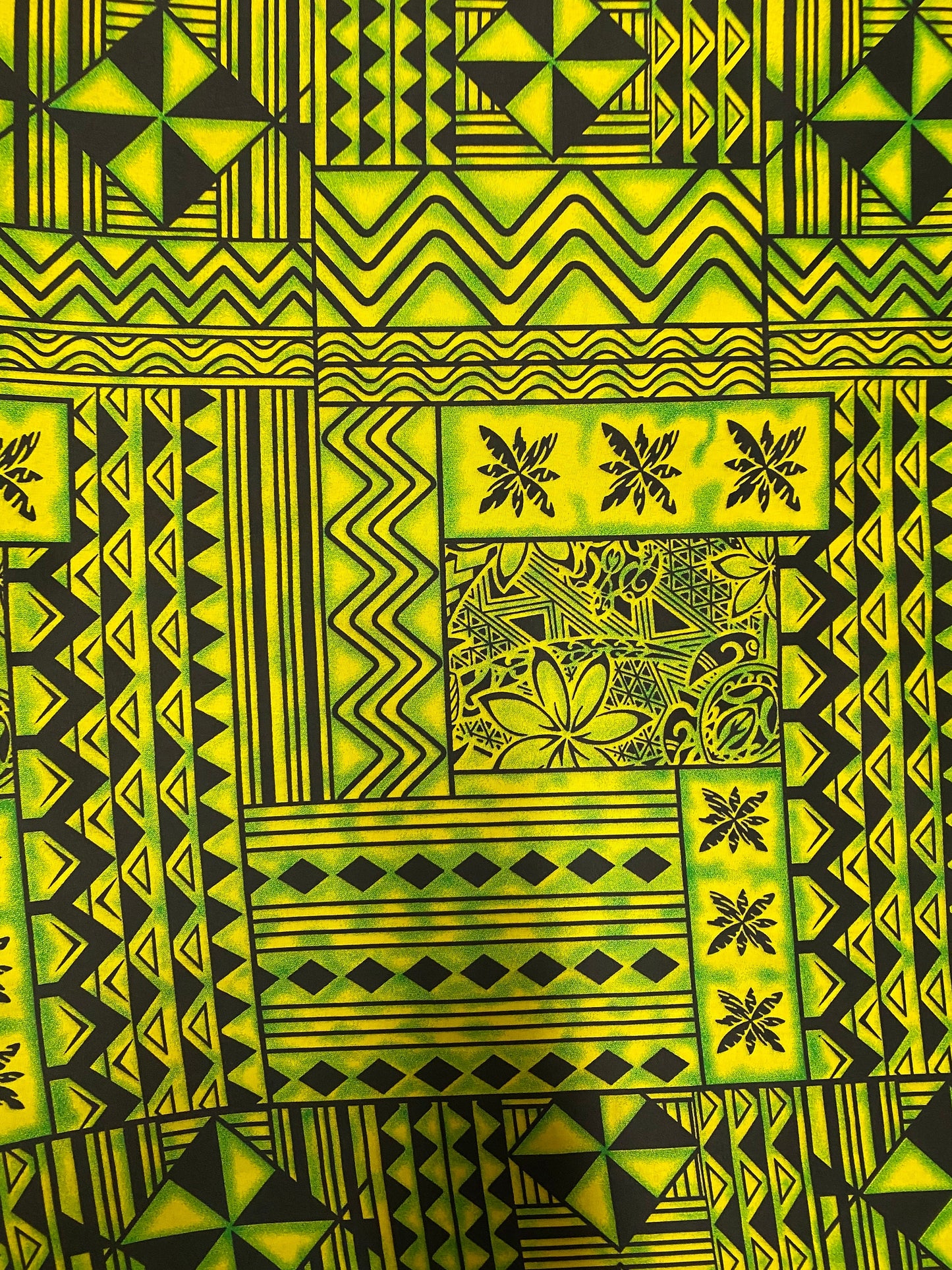 Polynesian Elegance: 36" Polyester Fabric with Poly Cotton Feel– Tribal and Floral Fusion  Tapa Block Print- Made In Thailand - Low Price  | Gtex Fabrics