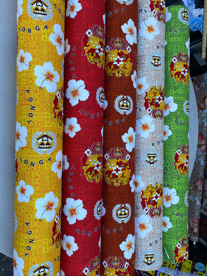 GTEX Collection B600 - Polynesian Tapa Fabric, Island Fabric, High Quality Vibrant New Design, Tonga Island Fabric, Seal of Tonga, Tradition | Gtex Fabrics