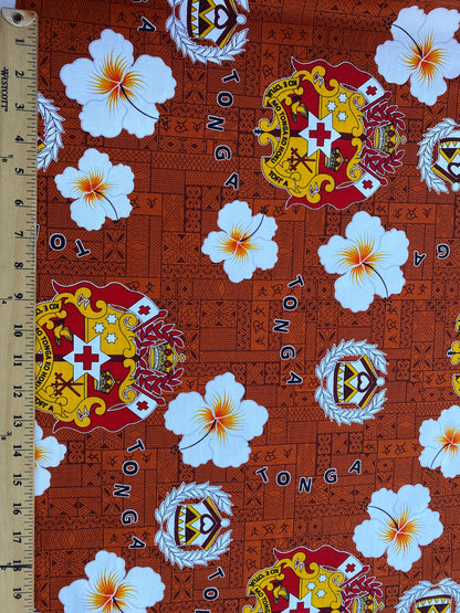 GTEX Collection B600 - Polynesian Tapa Fabric, Island Fabric, High Quality Vibrant New Design, Tonga Island Fabric, Seal of Tonga, Tradition | Gtex Fabrics