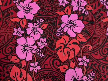 Roll, Bolt – Polynesian Elegance: 36″ Polyester Fabric with Poly Cotton Feel– Tropical and Floral Fusion- Made In Thailand – Wholesale Price  | Gtex Fabrics