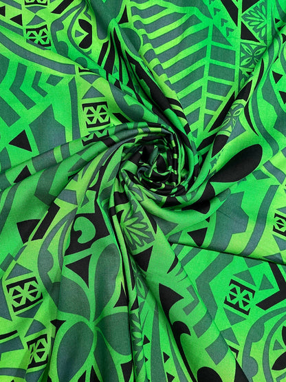 Polynesian Tapa Fabric - Tribal Hawaiian Cute and Unique Fabric Design - Sold by the Yard - Luxury Rayon Quality 45" | Gtex Fabrics