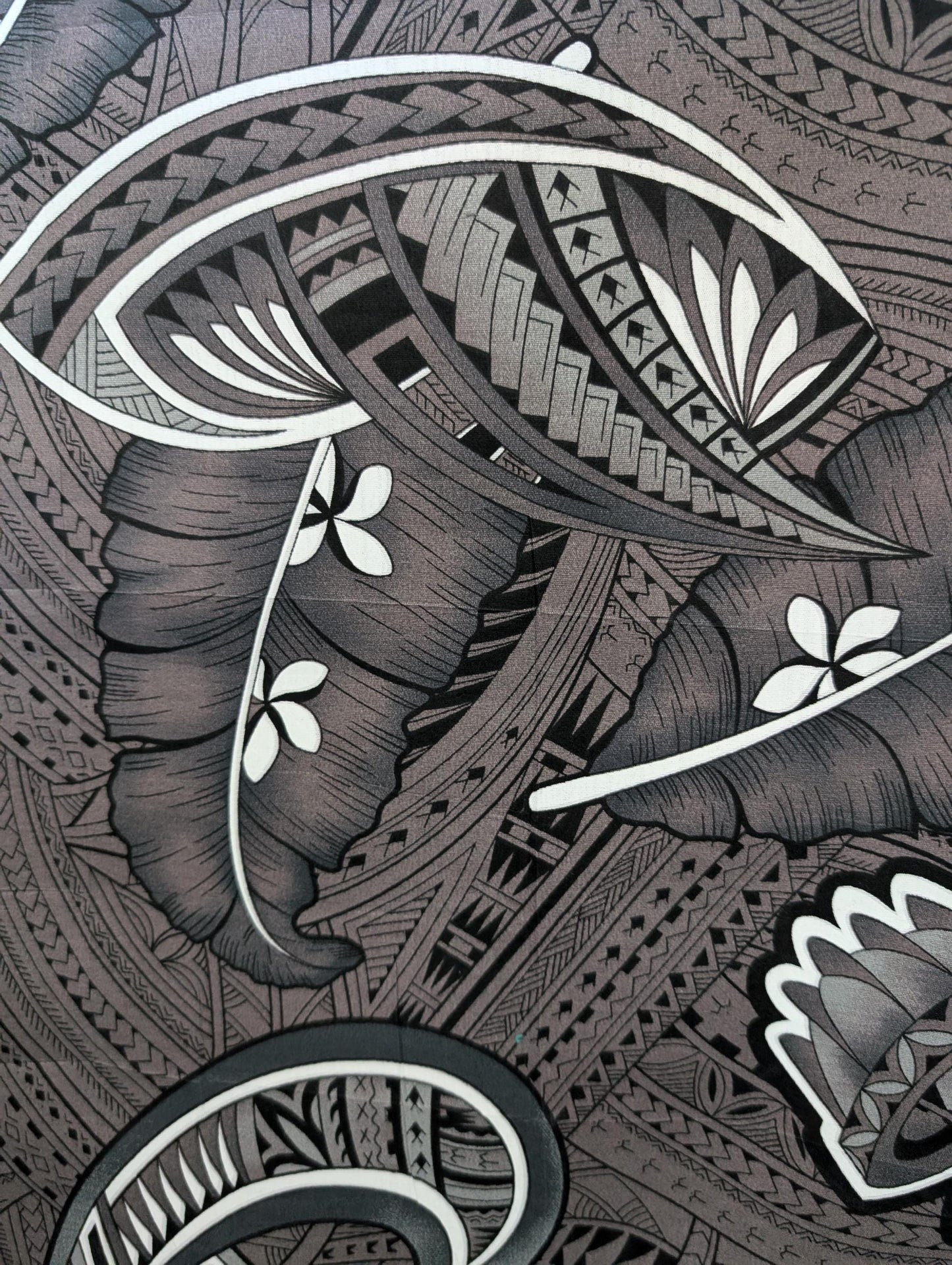 Premium Quality: Polynesian Elegance 36" Fabric – Tribal Tattoo Design, Poly Cotton Feel, Vibrant Colors, Made in Thailand | Gtex Fabrics
