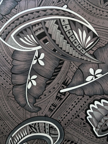 Premium Quality: Polynesian Elegance 36" Fabric – Tribal Tattoo Design, Poly Cotton Feel, Vibrant Colors, Made in Thailand | Gtex Fabrics