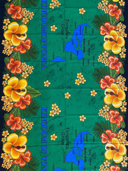 High-Quality Soft Lightweight Map of Tonga Ei Lava Lava Sarong Pareo Wrap – Made in India – Perfect for Any Occasion -Large  70" x 44"   | Gtex Fabrics