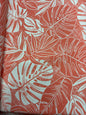 Polynesian Hawaiian Island Fabric 45" Poly Cotton Fabric Monstera Leafs - Sold By The Yard | Peach Color