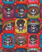 Alexander Henry Folklorico - La Senoras Elegantes - Dark - Day Of The Dead Skeleton Cards 100% Cotton Algodon tela material By The Yard   | Gtex Fabrics