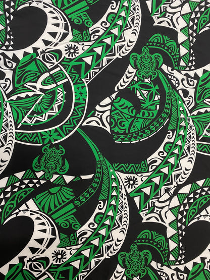 New Tropical Tribal Turtle Design Polynesian Fabric - Peach Skin Fabric- by the Yard 58" Wide - New Design - Hawaiian Fabric  | Gtex Fabrics