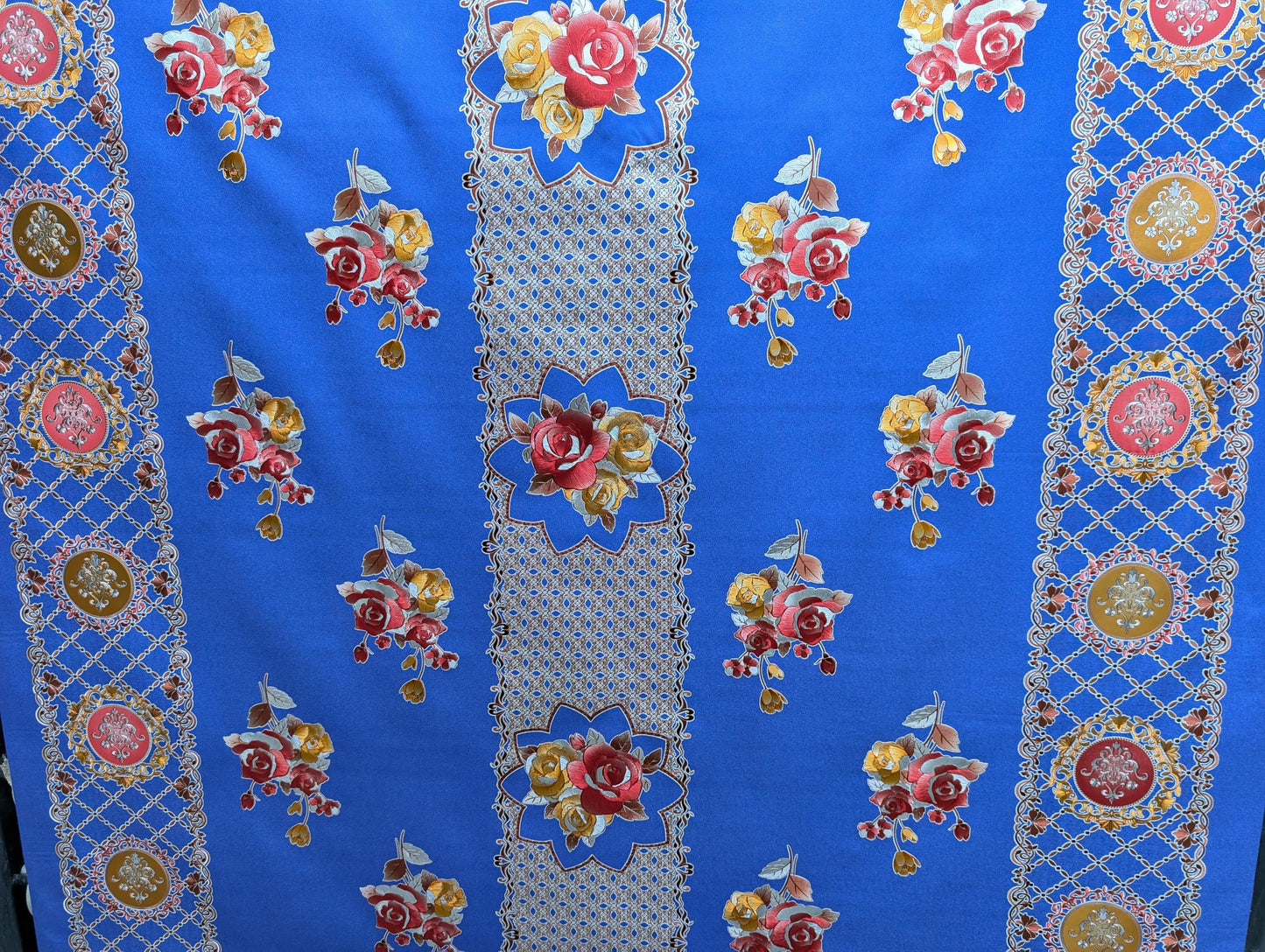 High Quality 54" Vinyl Table Cover Fabric, Lined, Flower Design - By The Yard (No Felack) | Gtex Fabrics