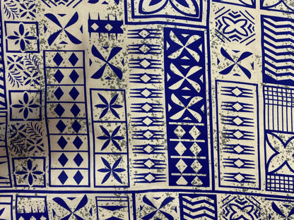 Polynesian Elegance: 36" Polyester Fabric with Poly Cotton Feel– Tribal and Floral Fusion  Tapa Block Print- Made In Thailand - Low Price 2  | Gtex Fabrics