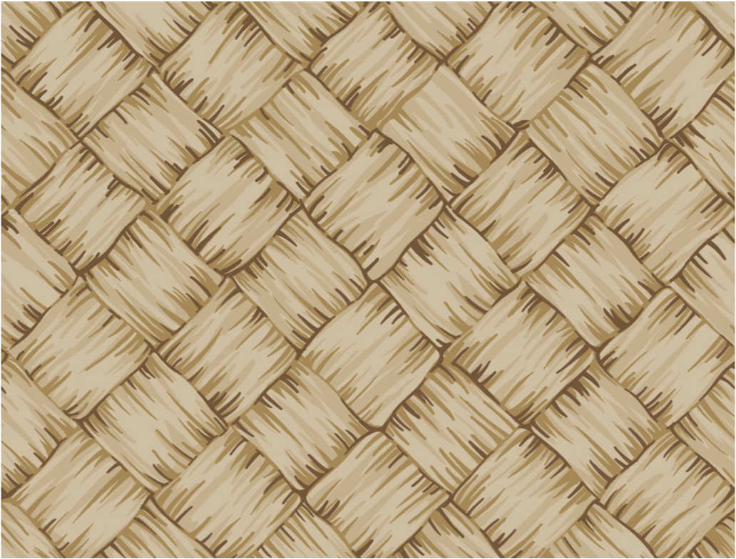 Hawaiian Lauhala & Raffia Mat Pattern Poly-Cotton Fabric – Tropical Woven Straw Print for Apparel & Decor (DK Brown))