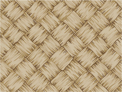 Hawaiian Lauhala & Raffia Mat Pattern Poly-Cotton Fabric – Tropical Woven Straw Print for Apparel & Decor (DK Brown))