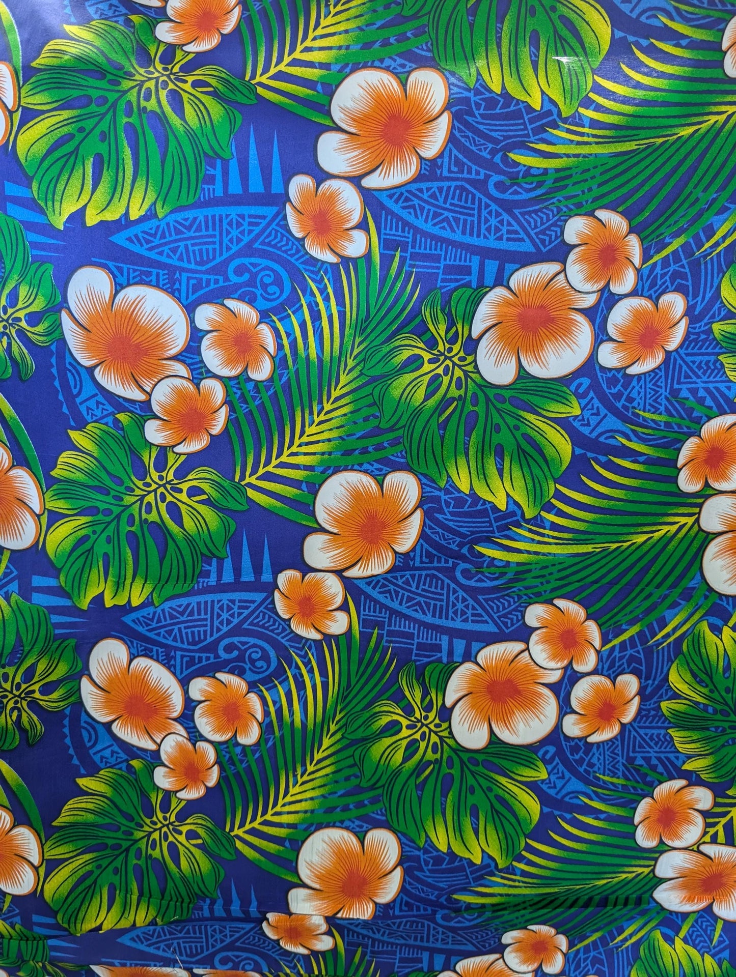 Premium Quality: Polynesian Elegance 36" Fabric – Tropical Floral Poly Cotton Blend – Vibrant Colors, Made in Thailand  | Gtex Fabrics