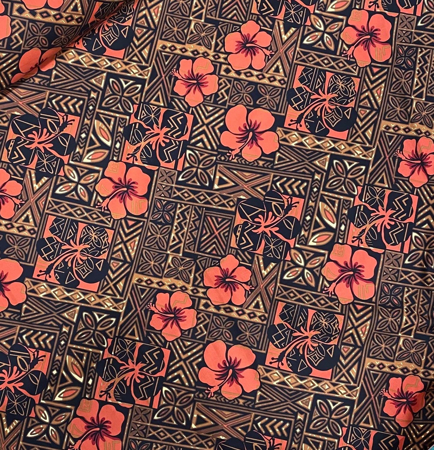 GTEX Collection - Polynesian Fabric -Tapa Fabric, Block Print, Floral Island Fabric - Sold by the Yard - 100% Cotton Fabric 45" - New Design | Gtex Fabrics