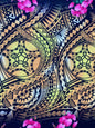 New Floral Tribal Tattoo Polynesian Fabric - Peach Skin Fabric- by the Yard 58" Wide - New Design - Island Fabric 108  | Gtex Fabrics
