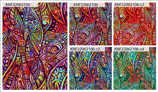 GTEX Collection KNF-06 - Polynesian Fabric -Abstract Tribal, Island Fabric - Sold by the Yard - FDY Peachskin Fabric 58" - New Design   | Gtex Fabrics