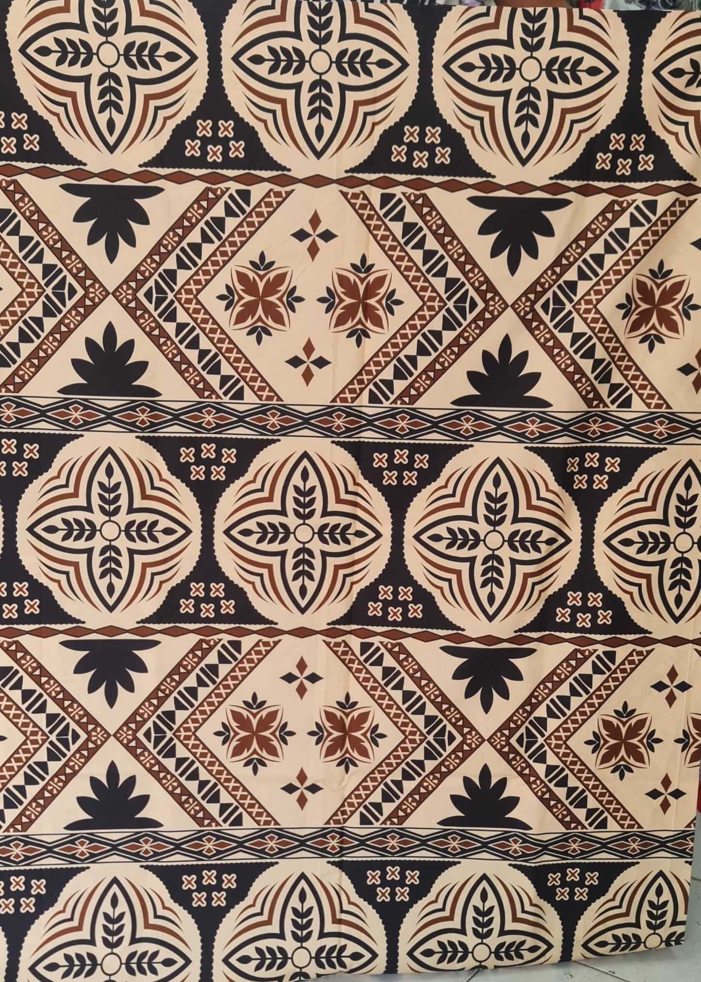 Fiji Islander Fabric 100% Cotton Tapa Print Fabric – 45" Wide, Sold by the Yard | Featuring Polynesian, Micronesian, and Melanesian Designs " | Gtex Fabrics