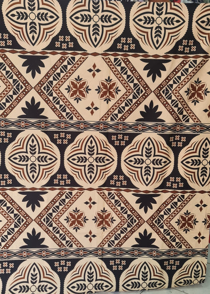 Fiji Islander Fabric 100% Cotton Tapa Print Fabric – 45" Wide, Sold by the Yard | Featuring Polynesian, Micronesian, and Melanesian Designs " | Gtex Fabrics