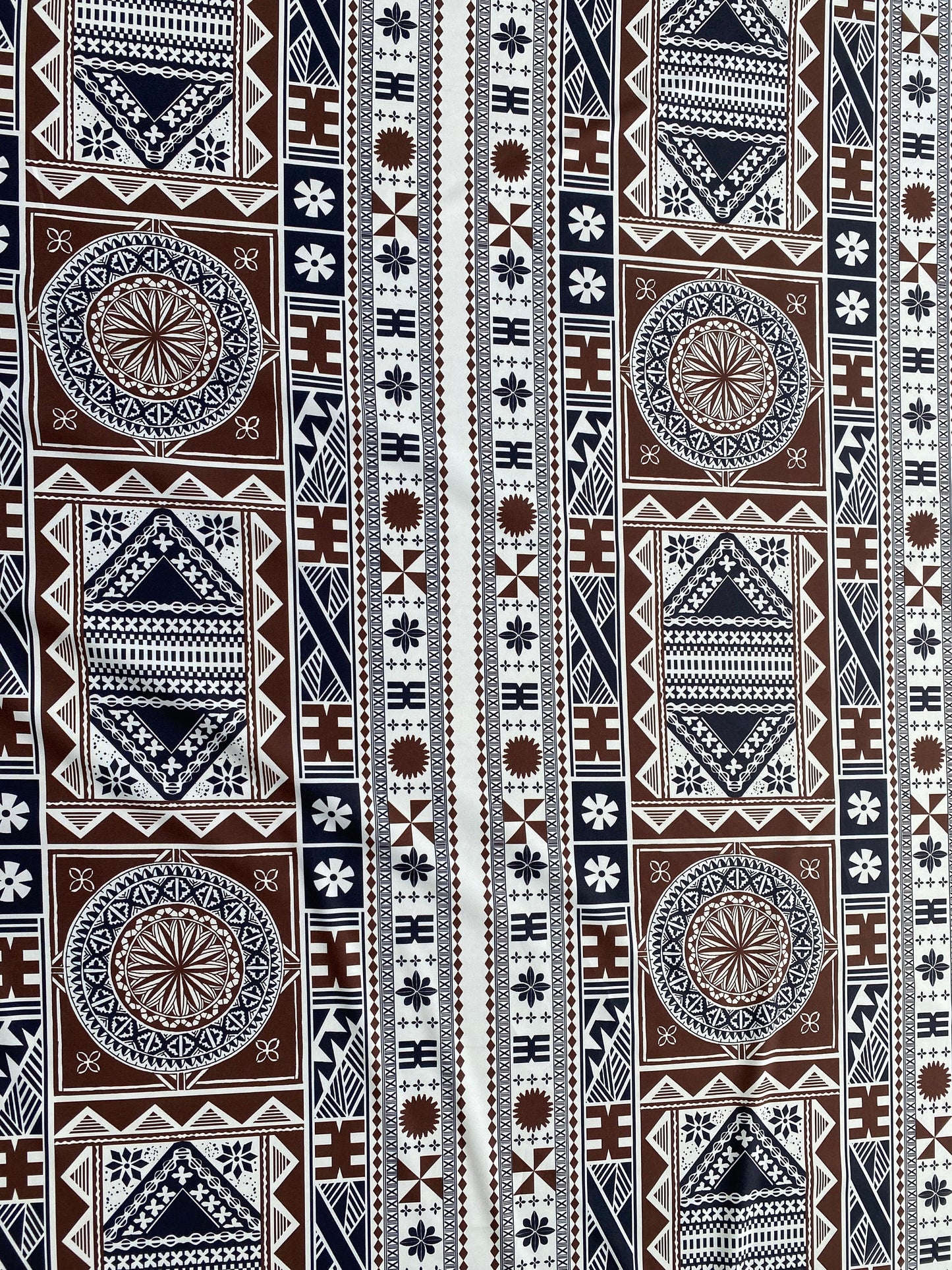 New Fijian Tapa Block Print Fabric - Polynesian Design - Peach Skin Fabric- by the Yard 58" Wide - Fiji Material |Solid Medium Satin Fabric, Charmeuse, Costume, Lining, Décor, Apparel & Fashion Fabric | Gtex Fabrics