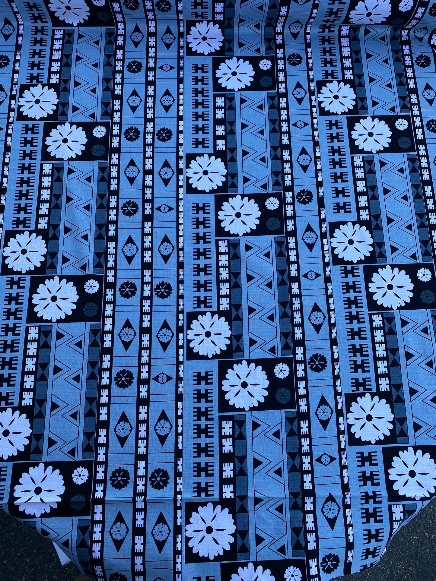 GTEX Collection B700 - Polynesian Tapa Fabric, Block Print Design, Island Fabric, High Quality Vibrant New Design, Traditional - Bark Cloth