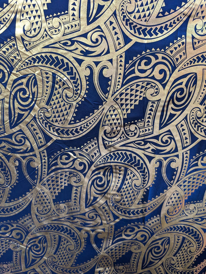 GTEX Collection - Traditional Polynesian Samoan Tongan Hawaiian Tattoo Hologram Foil Fabric | 58" Assorted Color Foil Fabric (Non-Stretch) | Gtex Fabrics