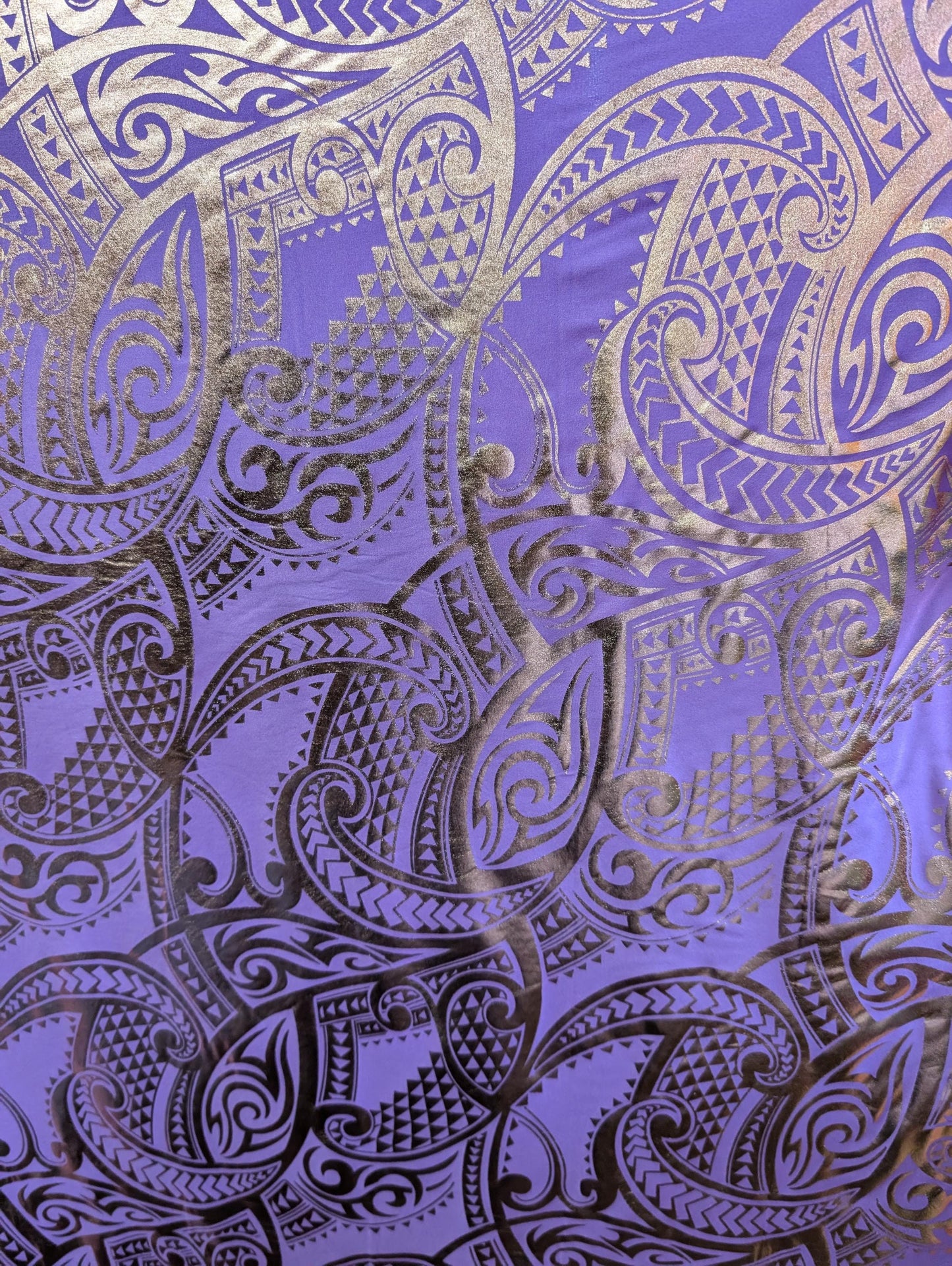 GTEX Collection - Traditional Polynesian Samoan Tongan Hawaiian Tattoo Hologram Foil Fabric | 58" Assorted Color Foil Fabric (Non-Stretch) | Gtex Fabrics