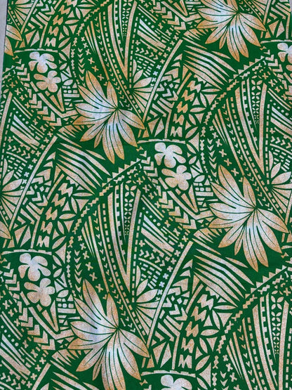 Roll, Bolt - Polynesian Elegance: 36" Polyester Fabric with Poly Cotton Feel– Tropical and Floral Fusion- Made In Thailand - Wholesale Price  | Gtex Fabrics