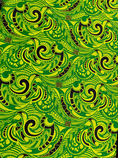 Polynesian Tribal Fabric – 45” Wide | Lightweight Soft Poly Cotton Feel | Sold by Yard or Roll | Made in Thailand | Island Design| Wholesale | Gtex Fabrics